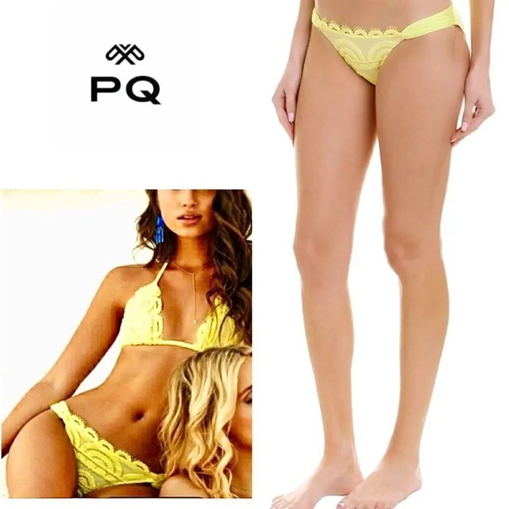 New. Pilyq lace fanned teeny bikini bottoms. Small